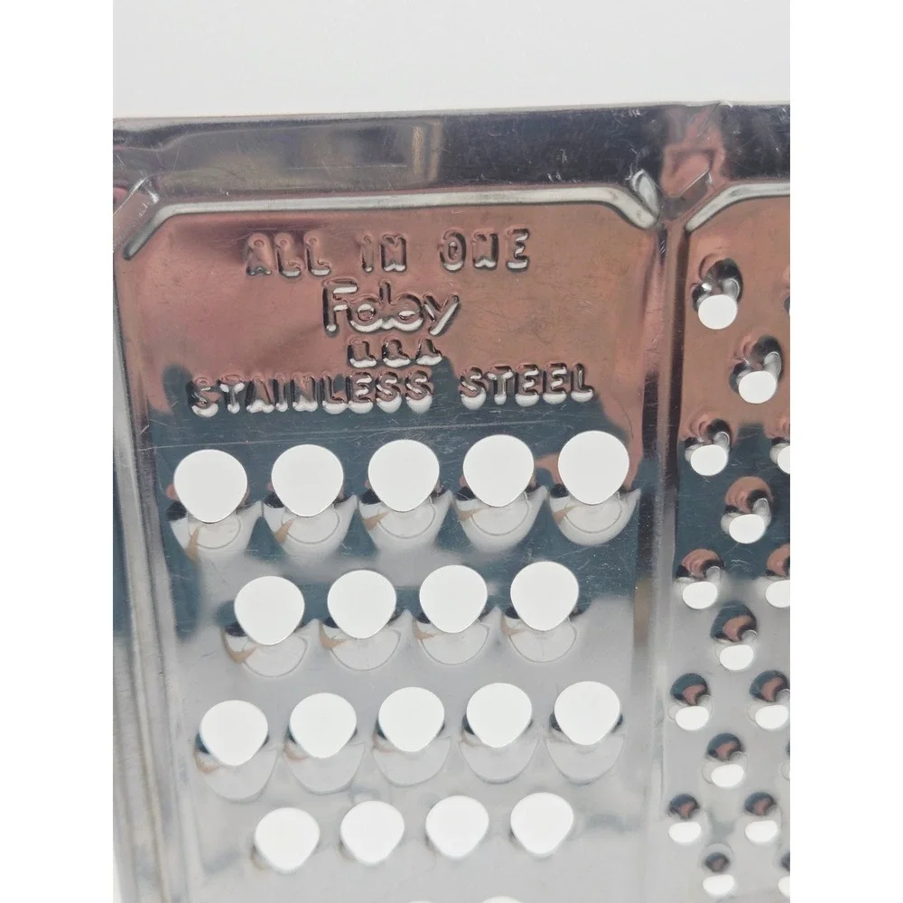 Vintage Foley All In One Grater  Stainless Steel Shreds Fine Course & Nutmeg USA